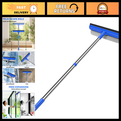 Retractable window squeegee - retractable,