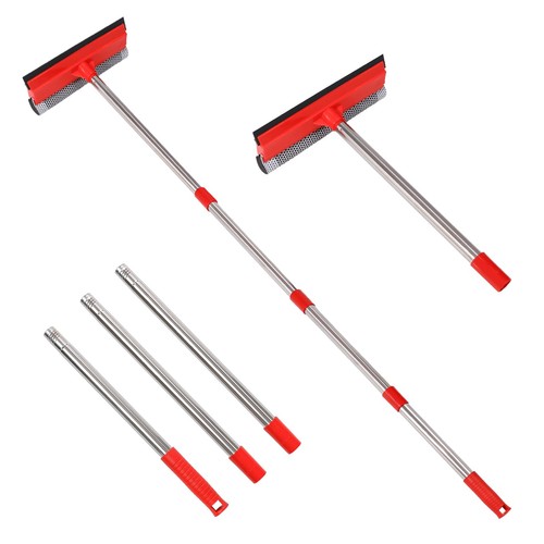 Window squeegee with - 2-in-1,